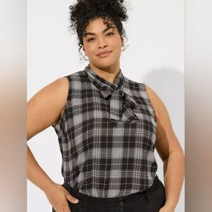 Torrid Georgette Tie Neck Sleeveless Blouse Women Size 2X New